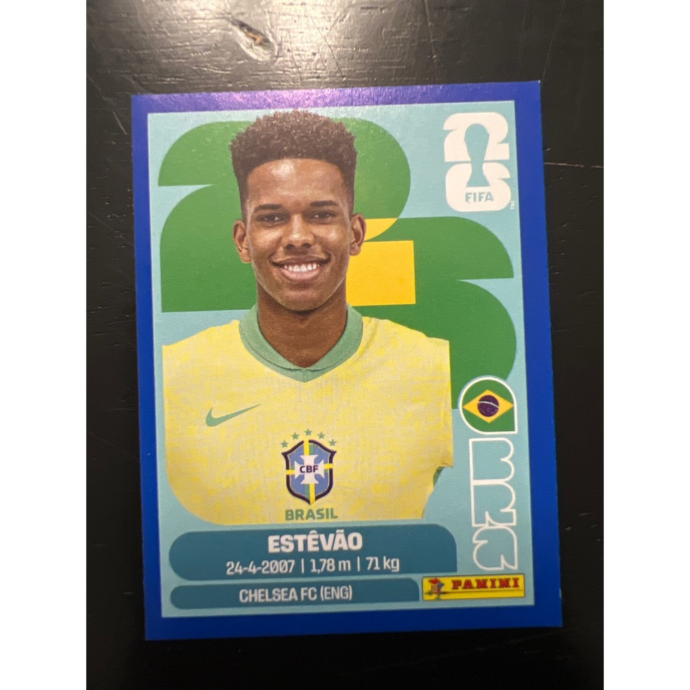 Panini FIFA World Cup 2026 Estevao Brazil Sticker BRA 20 Chelsea Blue Border